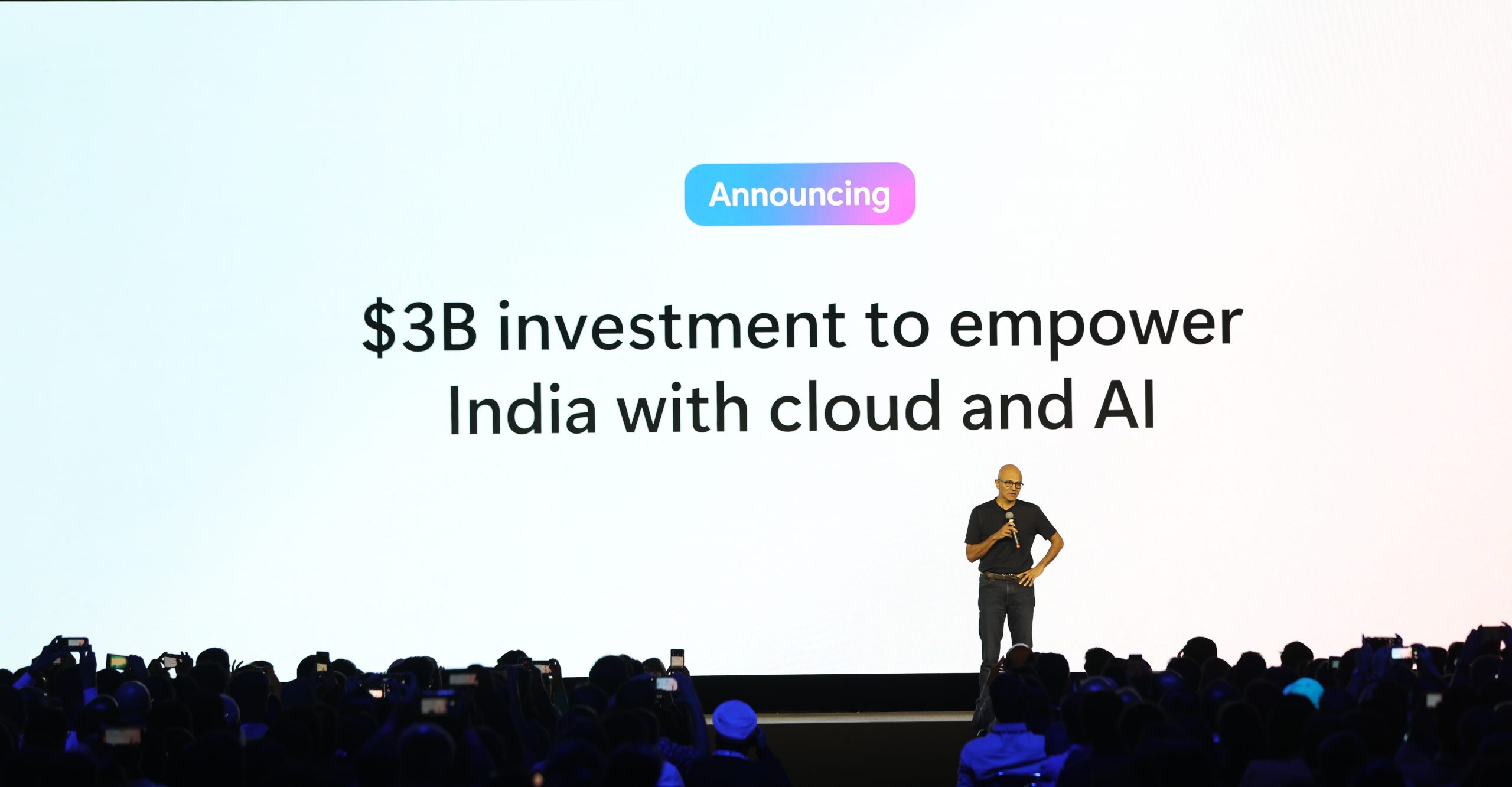 Microsoft announces US $3bn investment over two years in India cloud and AI infrastructure to accelerate adoption of AI, skilling and innovation