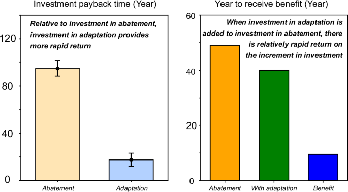 Near-term benefits from investment in climate adaptation complement long-term economic returns from emissions reduction