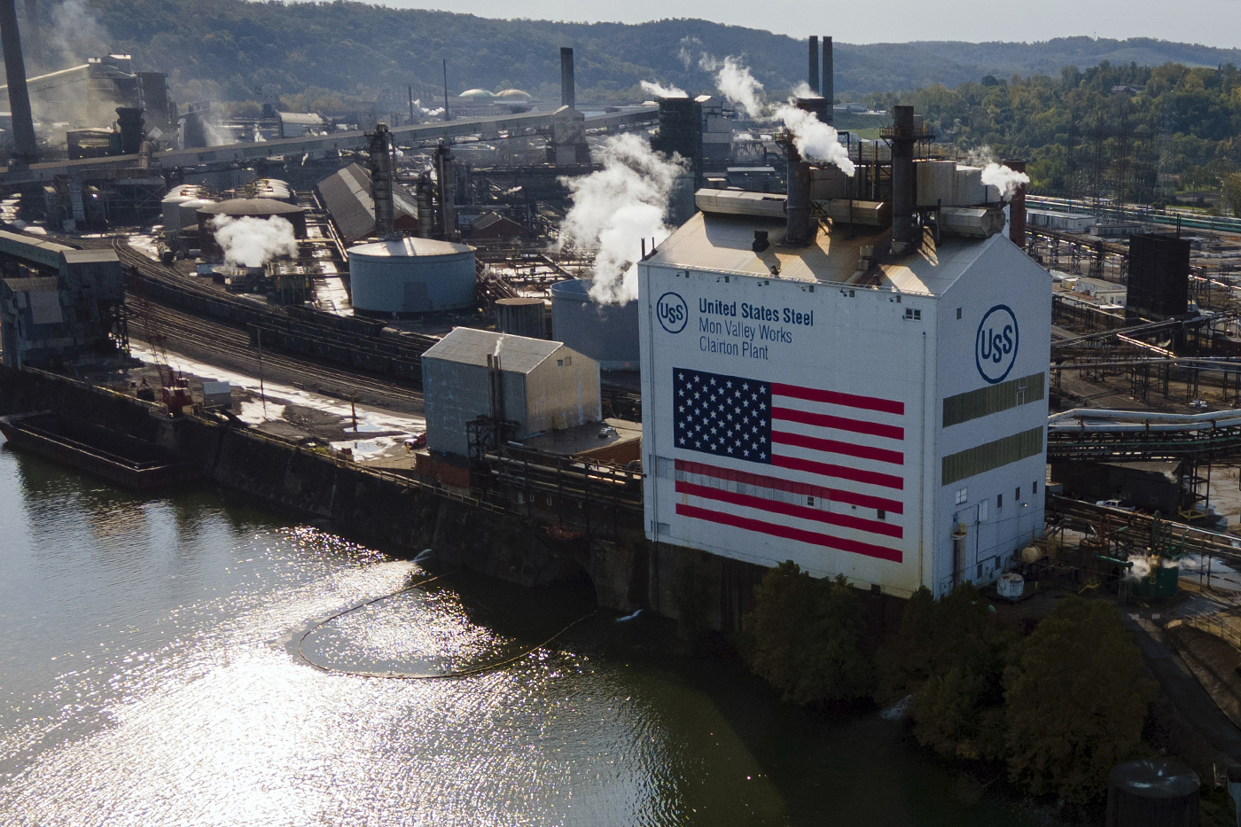 The US Steel plant in Pennsylvania seen from above.